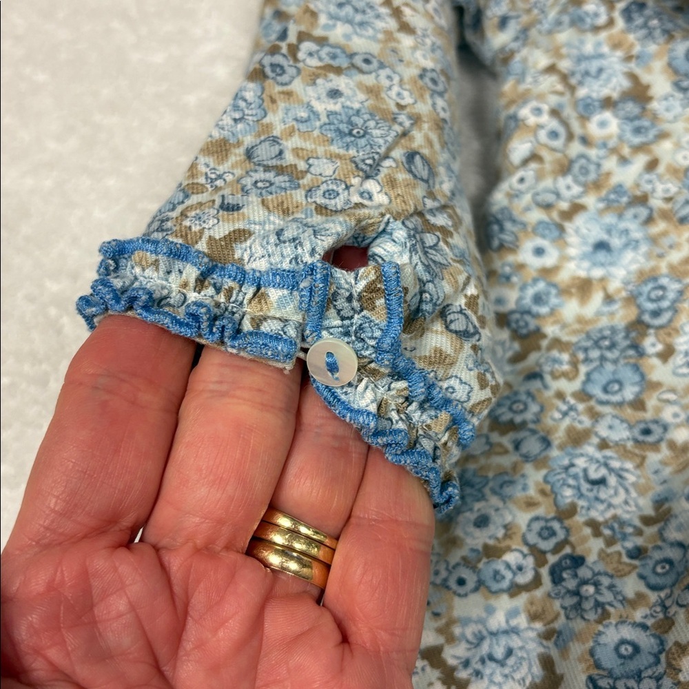 Sarah Louise long sleeve blue floral ruffle dress girls size 3 - Picture 10 of 13